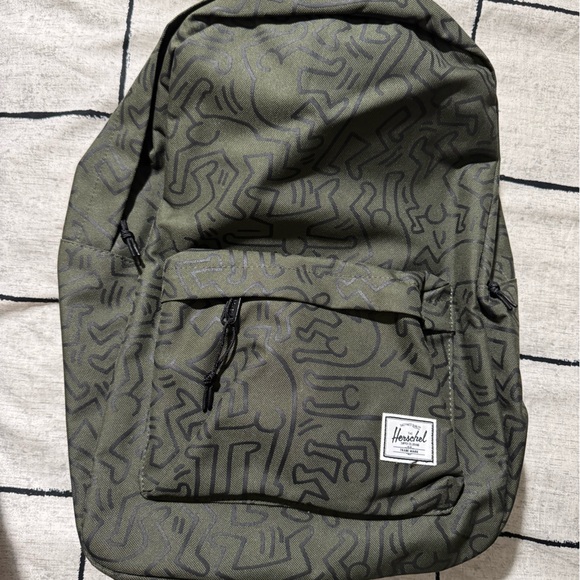 Herschel Supply Company X Kieth Harring Green Backpack rare - Picture 1 of 6
